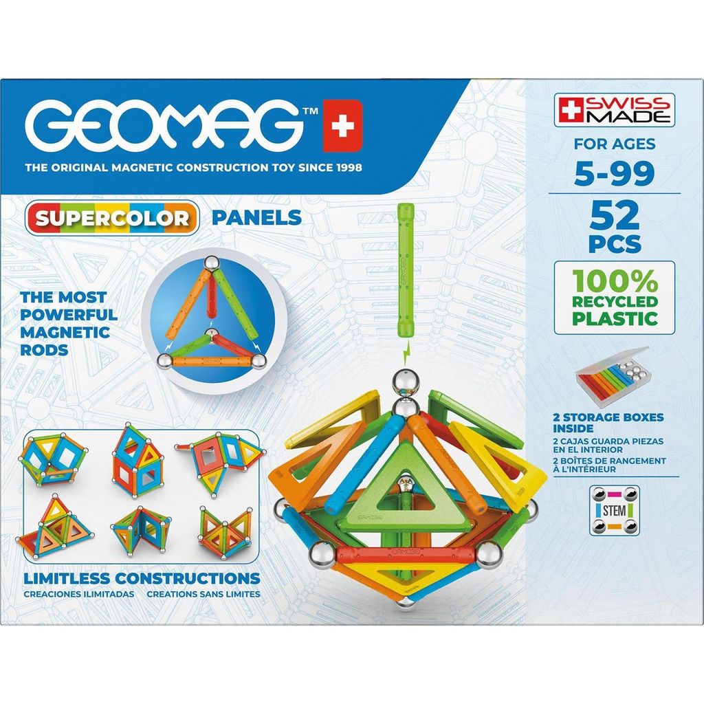 Geomag SuperColor Panels Recycled, Neodym-Magnet-Spielzeug, 5 Jahr(e), Mehrfarbig