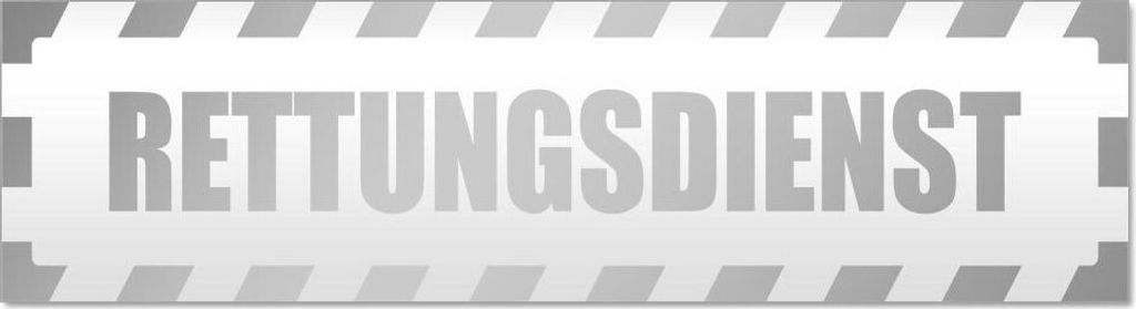 Kiwistar Rettungsdienst gestreift Magnetschild Schild magnetisch - 30cm Silber - Magnetfolie für Auto PKW Kfz