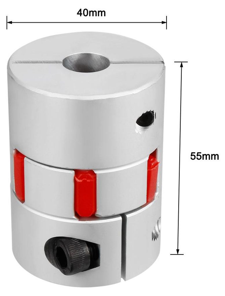 Pflaume Form Kupplung Koppler 40mm Durchmesser 55mm L?nge £š12mm bis 19mm Welle£