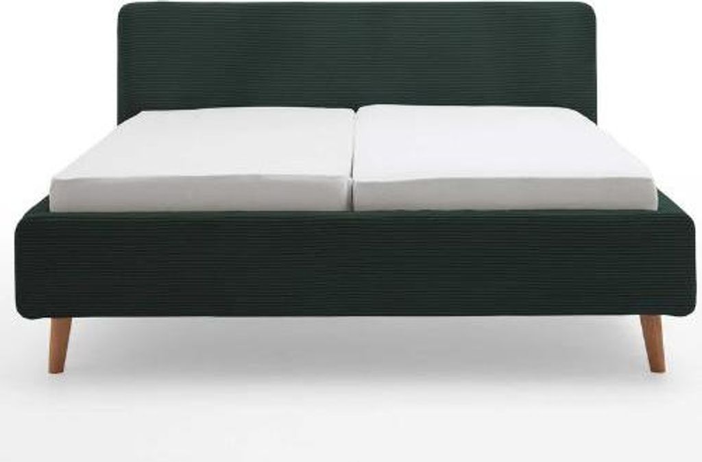 Doppelbett Madras 160x200cm Rippensamt - dunkelgrün