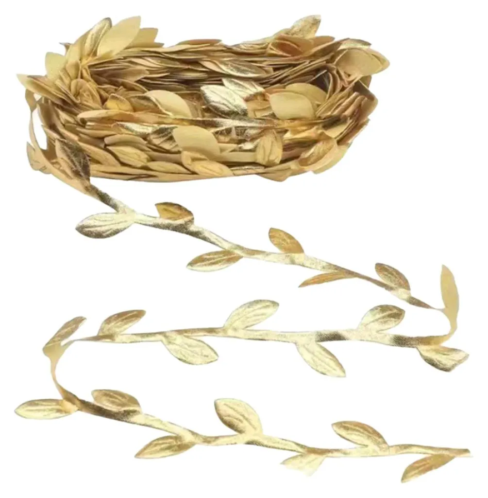 Ruban de feuilles artificielles dorées guirlande décorative pour fête