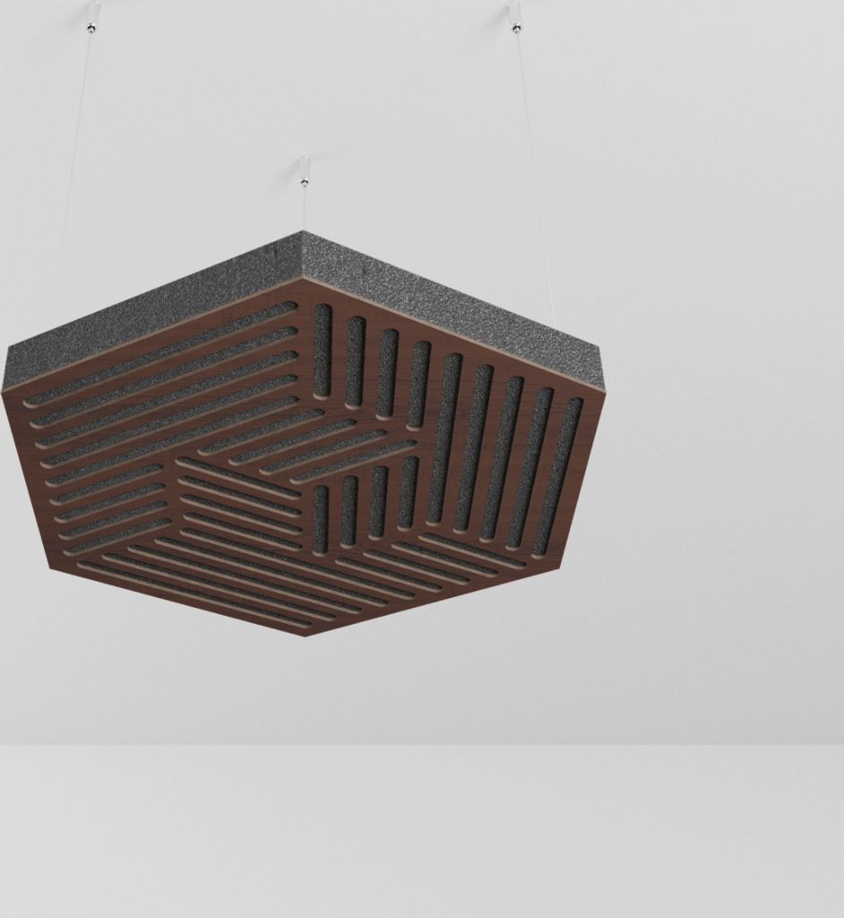 2-Stück Akustik Deckenpaneele «HEXAGON-C» mit Montageset | Absorption - Diffusion - Reflexion - Schalldämmung - Isolierung | Acoustic Cloud Pan...