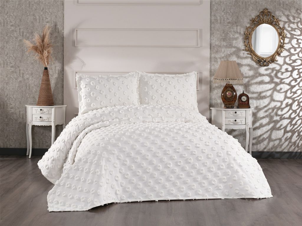 L'Essentiel Linge de Maison, Hayal - Cream, Bettwäsche-Set, Bettwäsche-Set, 100 % CHENILLE, 240 x 260 cm