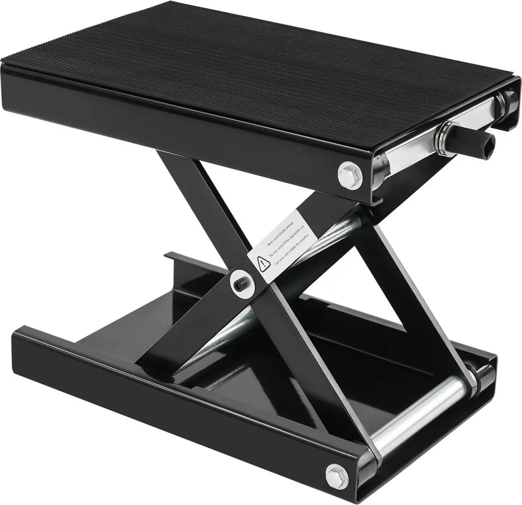 Sollevatore per moto - Sollevatore a forbice - Capacità di carico 500 kg - Altezza regolabile 9,3-35 cm - Piattaforma 37×23 cm - Struttura in acciaio - Lavanda