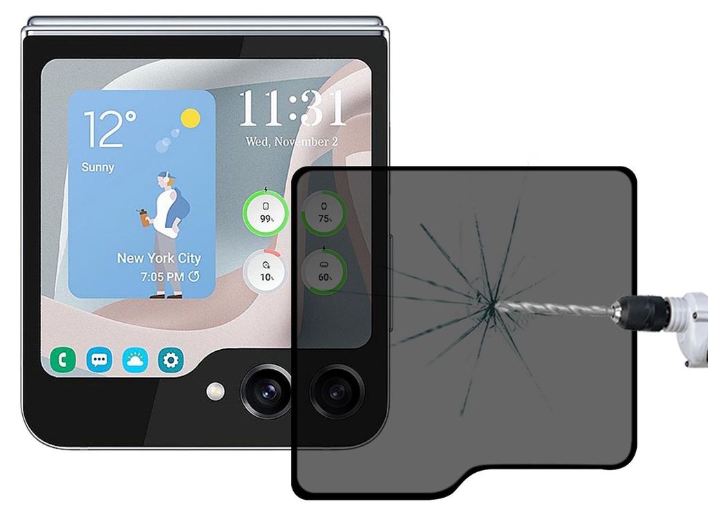 Per Samsung Galaxy Z Flip7 FE / Flip6 Piccolo schermo 3D Immagine del prodotto 