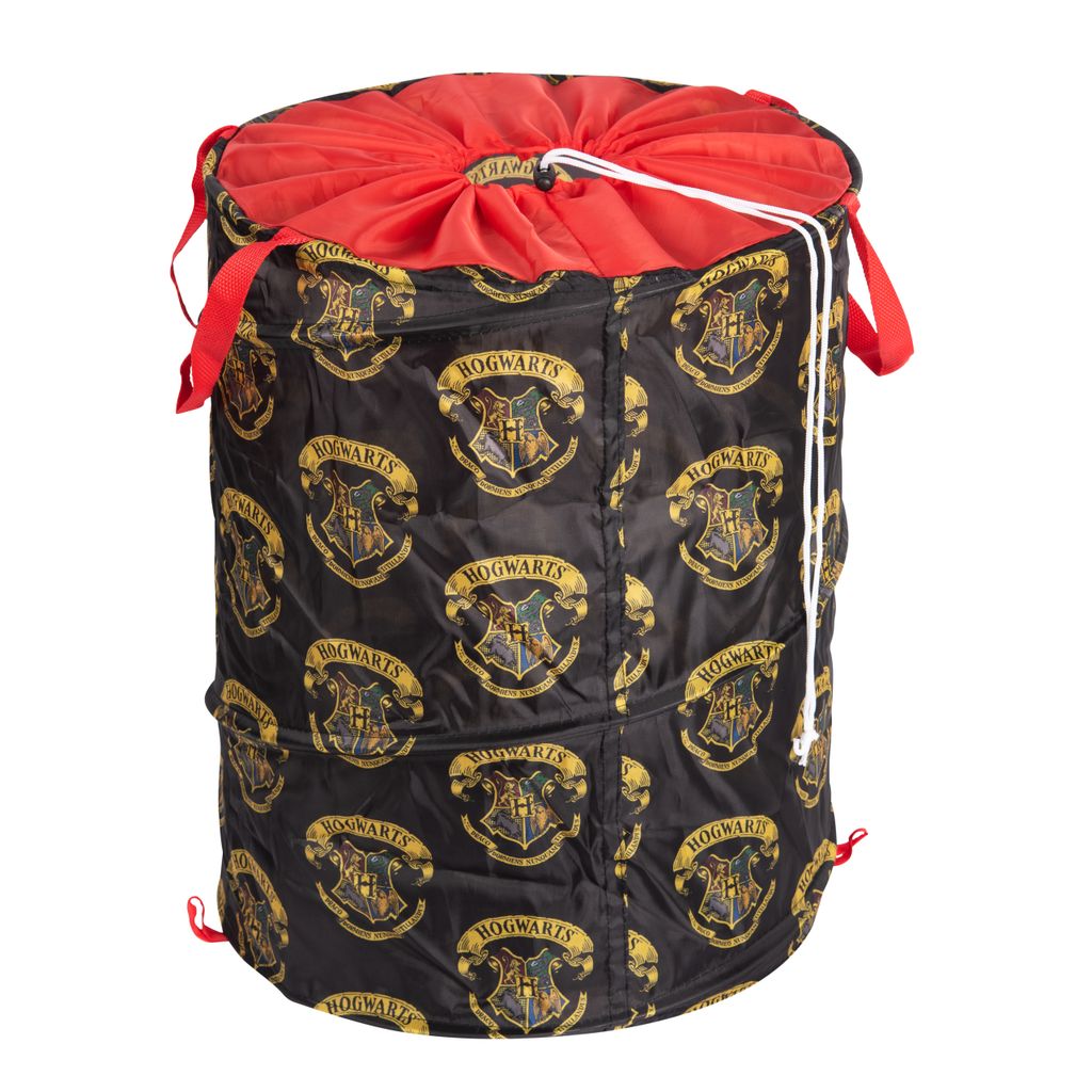 Harry Potter Aufbewahrungskorb mit Zugband - Hogwarts Faltbar für Kinder POP-UP Kinderzimmer Wäschekorb Schwarz 50 x 38 cm