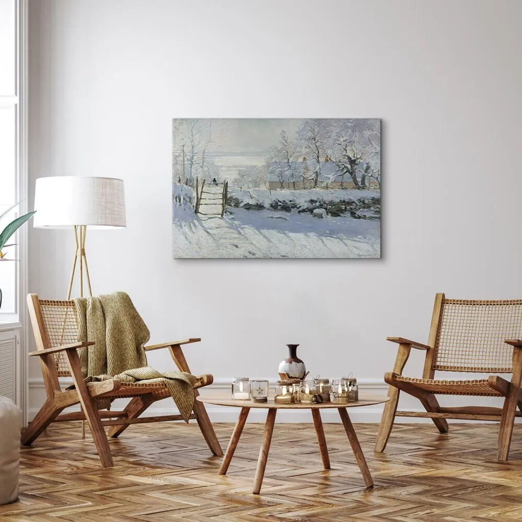 La Gazza di Monet Quadro su Tela 120x80 cm - Regalo d'Arte Ideale - 3