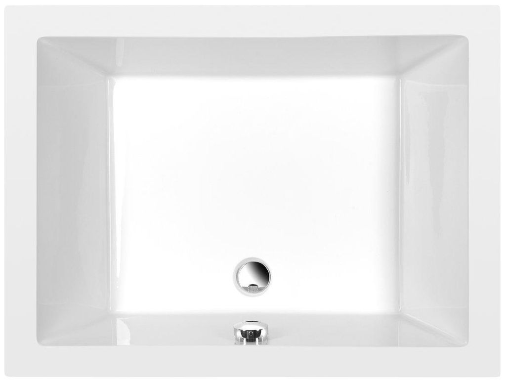 DEEP tiefe Duschwanne, rechteckig 100x75x26cm, Weiß Produktbild 