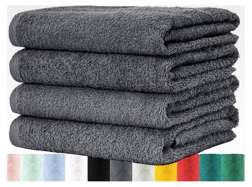 Handtuchset für Haushalt und Gäste, 4er Pack - Frottee-Handtücher mit Aufhängeschlaufe aus weicher Baumwolle in 50x100 cm - Waschtücher für d...