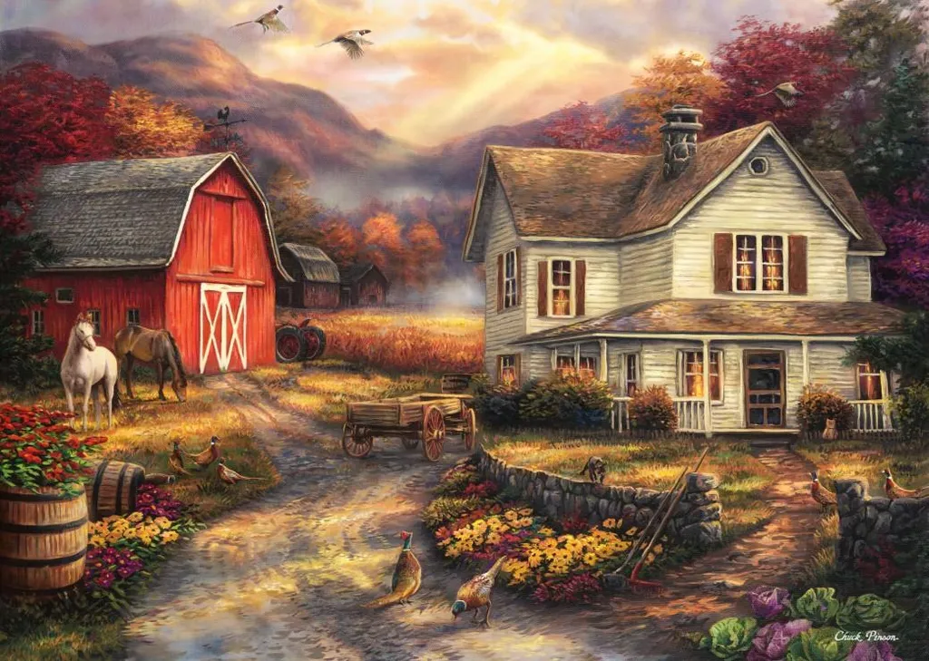 Puzzle de 500 pièces Détente à la ferme par Grafika, collection paysage