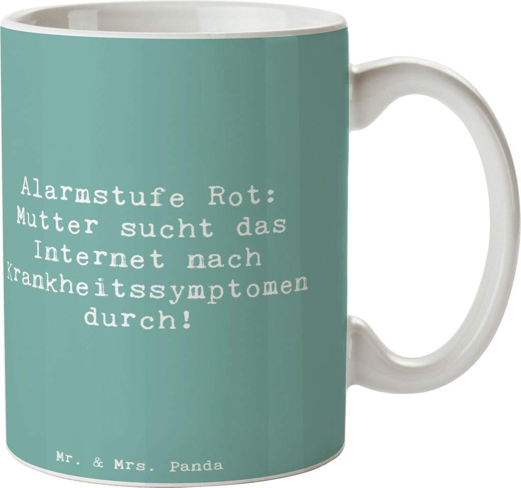 Mr. & Mrs. Panda Keramiktasse Spruch Mutter Alarmstufe Rot - Meeresbrise - Geschenk, Teetasse, einzigartige Designs, Verwandte, Kaffeetasse, Kaffee...