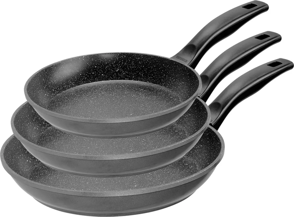 Set 3 Padelle STONELINE in Pietra | Cucina Sana Senza Grassi