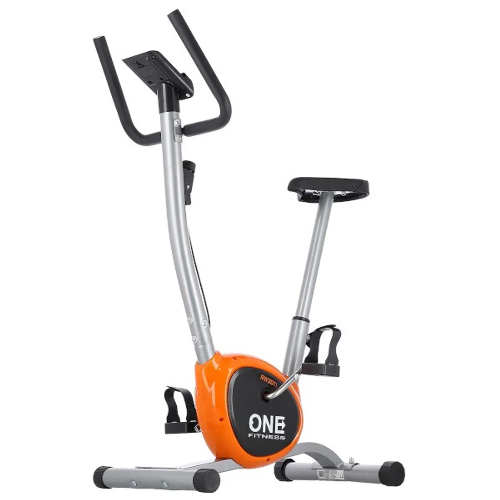 Vélo d'exercice mécanique ONE Fitness RW3011 Argent et Orange Compact