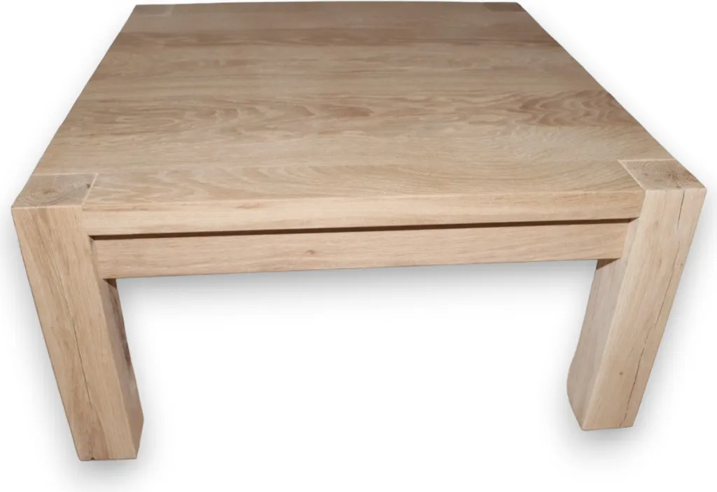 Table de salon rectangulaire en bois de chêne massif 100x50cm Zen