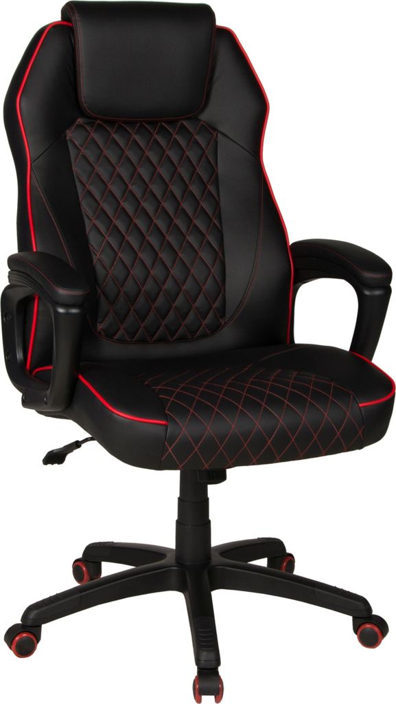 Duo Collection Chefsessel Maik XXL | schwarz-rot, Kunstleder | belastbar bis 150 kg