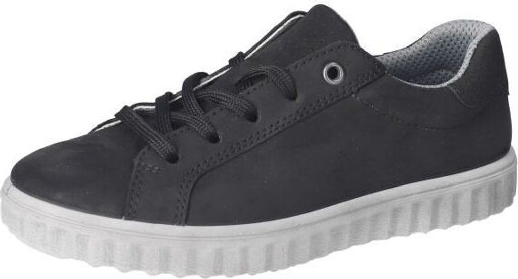 RICOSTA Sneaker JENNA schick aus echtem Leder Nubuk Reißverschluss Schnürung Textilfutter Schwarz Größe 33