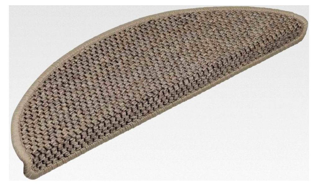 Treppenmatten 15 Stück, Selbstklebende Stufenmatten in Sisal-Optik, Treppenschutz, 56x17x3cm Dunkelbeige