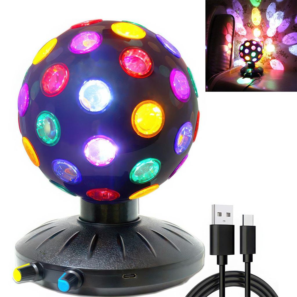 360° drehbares Discolicht, 5 W RGB-Partylicht, 3 Helligkeitsstufen, inkl. Fernbedienung, ideal für Geburtstage, Partys und Zuhause(6 Zoll)