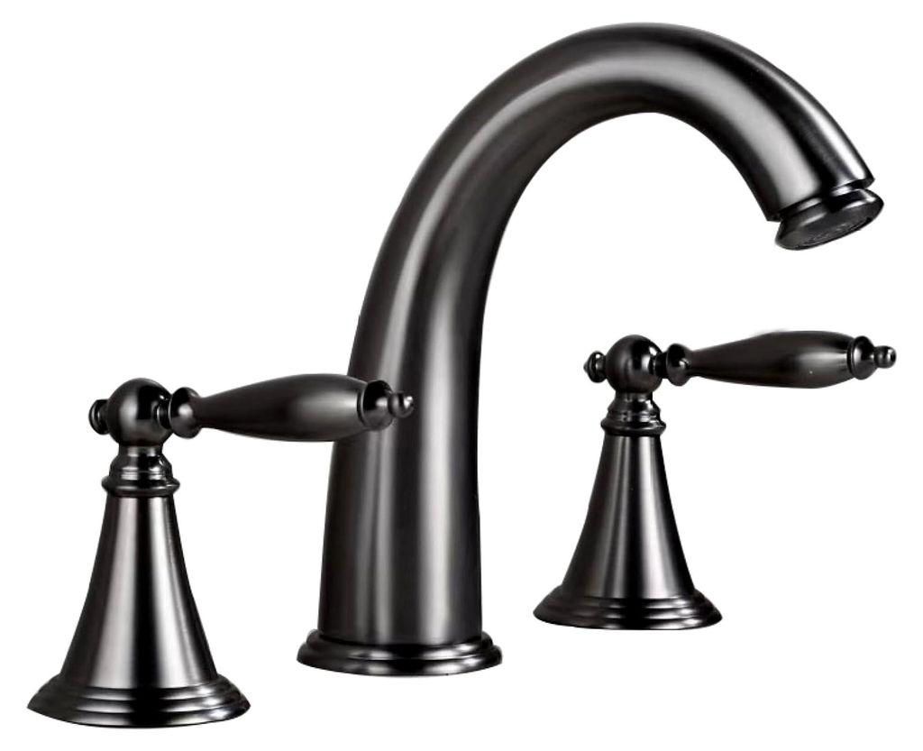 Badarmaturen for Waschbecken, 3-Loch, Wasserhahn, Badezimmer-Waschbecken, Messing, Badezimmer-Wasserhahn, 3-Loch, zwei Griffe, Waschtischarmaturen,...
