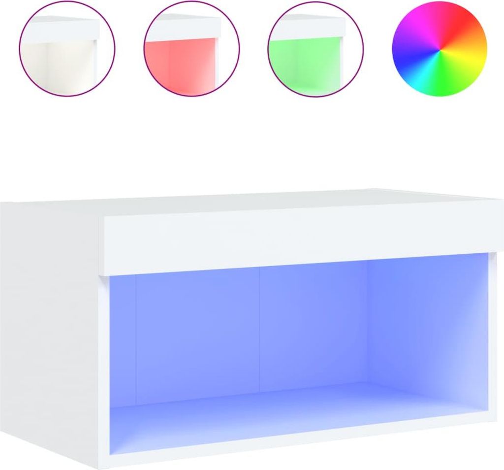 vidaXL TV skrinka s LED svetlami biela 60x30x30 cm Obrázok produktu 