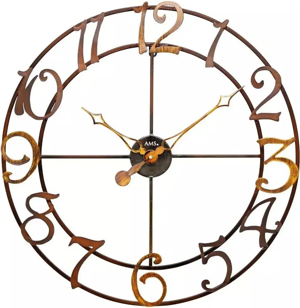 Horloge Murale 60cm AMS 9566 Quartz - Grand Cadran Lisible et Design