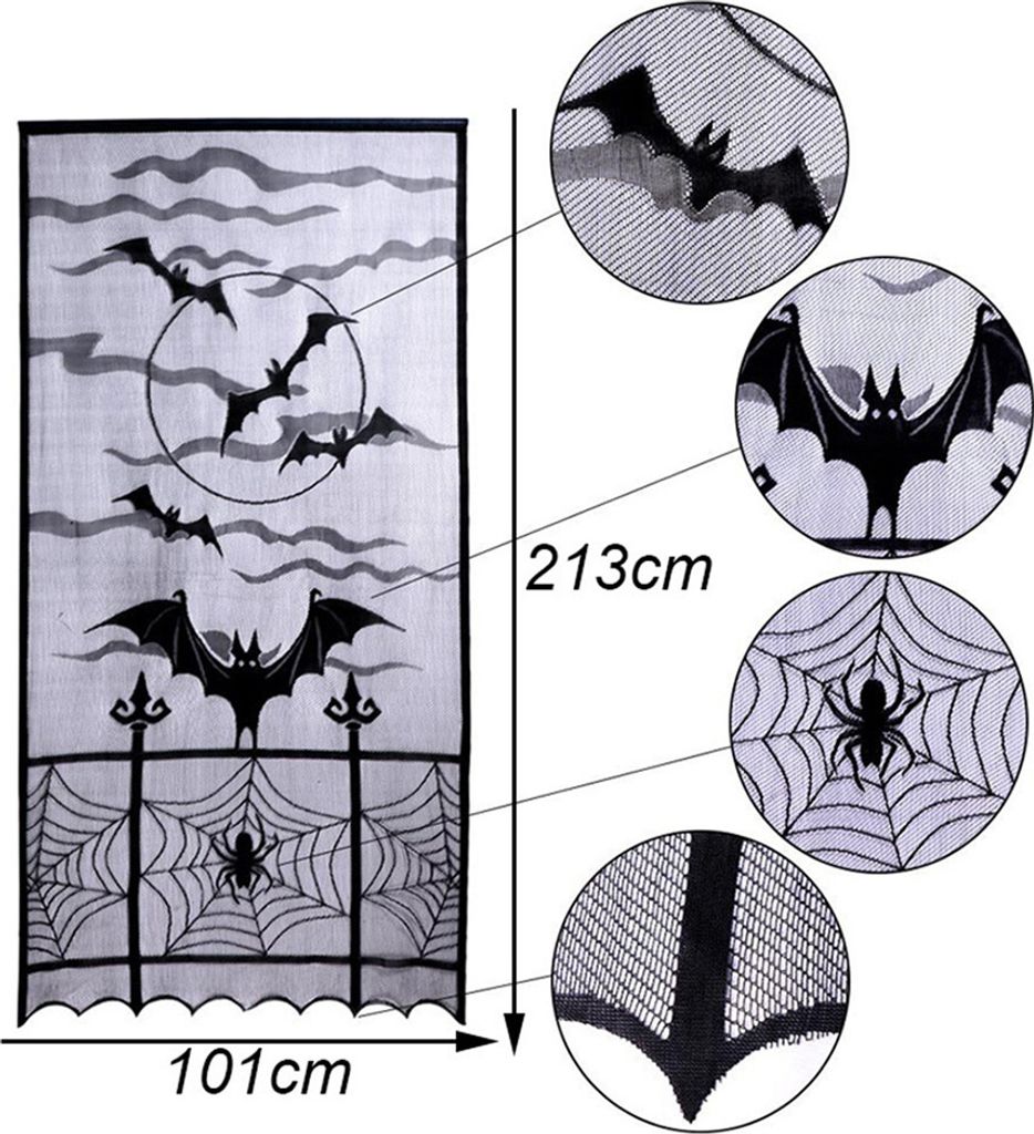 Halloween Nachbildung Spinnennetz Fledermaus Vorhang Tischdecke Kamin Schal Tischläufer