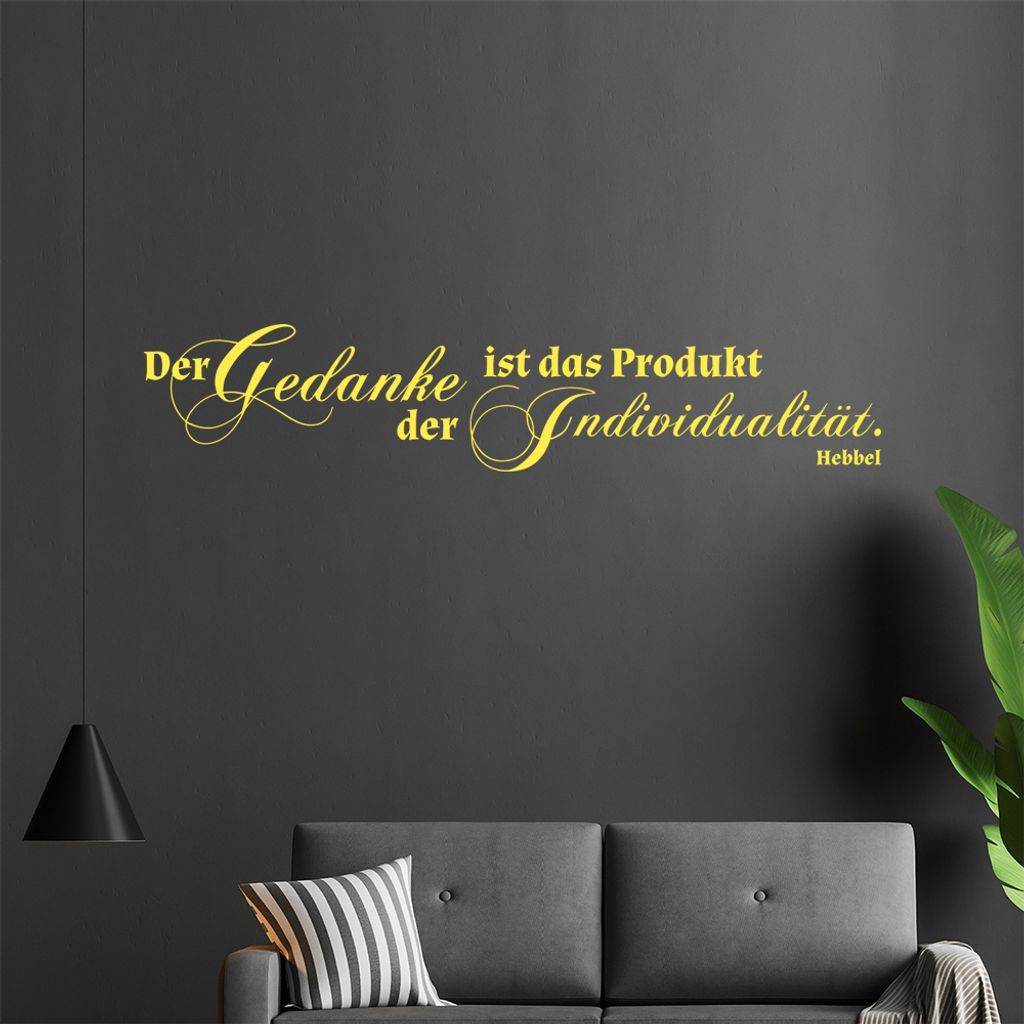 Der Gedanke ist das Produkt ... Wandtattoo in 6 Größen - Wandaufkleber Wall Sticker - Dekoration, Küche, Wohnzimmer, Schlafzimmer, Badezimmer