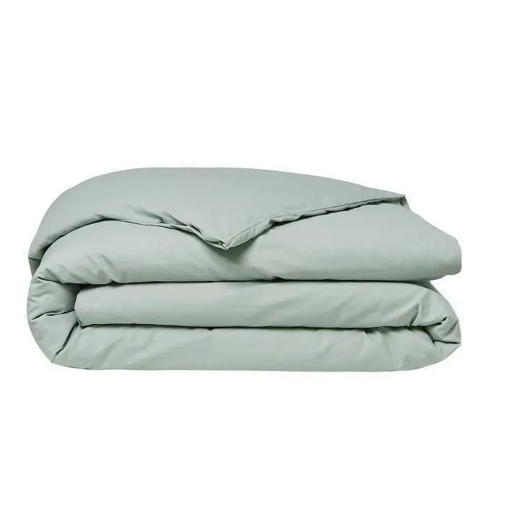 Housse de Couette Grande Taille 220x240 en Coton Doux Vert Clair