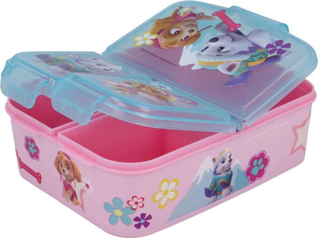 Paw Patrol Skye Kinder Premium Brotdose Lunchbox Frühstücks-Box Vesper-Dose mit 3 Fächern