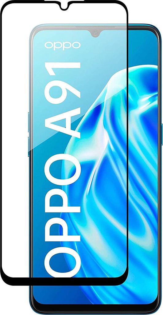 5D Schutz Glas kompatibel mit Oppo A91 Curved Panzer Folie Vollständig Klebend und Abdeckung