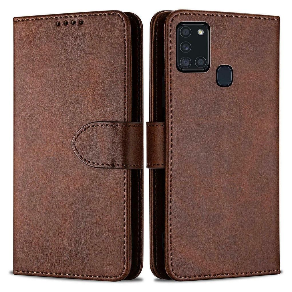 Hülle für Samsung S21 Ultra S30 Ultra Kunstleder Flip Wallet Braun