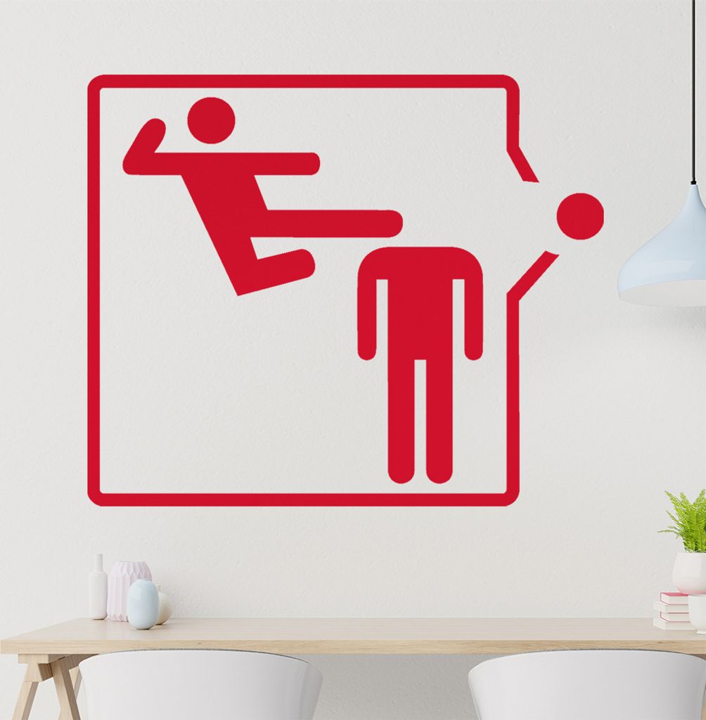 Achtung ! Kick Wandtattoo in 6 Größen - Wandaufkleber Wall Sticker - Dekoration, Küche, Wohnzimmer, Schlafzimmer, Badezimmer