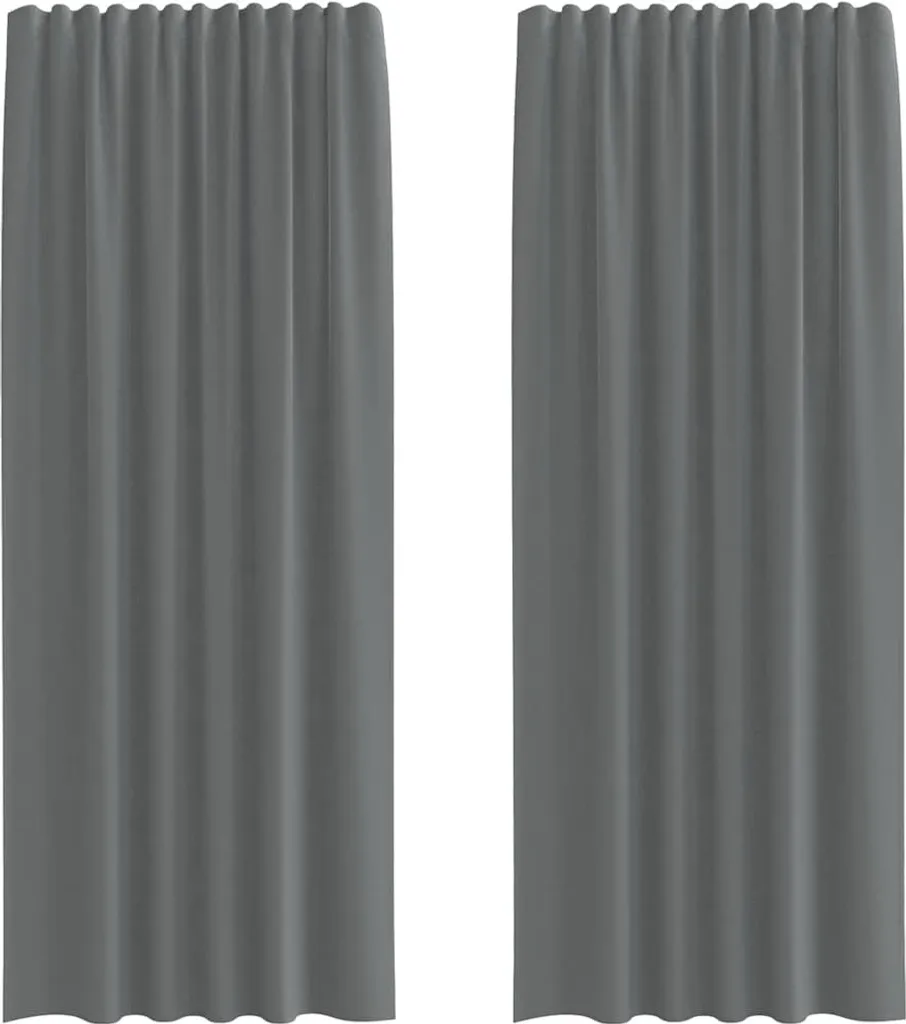 Lot de 2 rideaux voilages gris foncé 140x225 cm pour filtrer la lumière