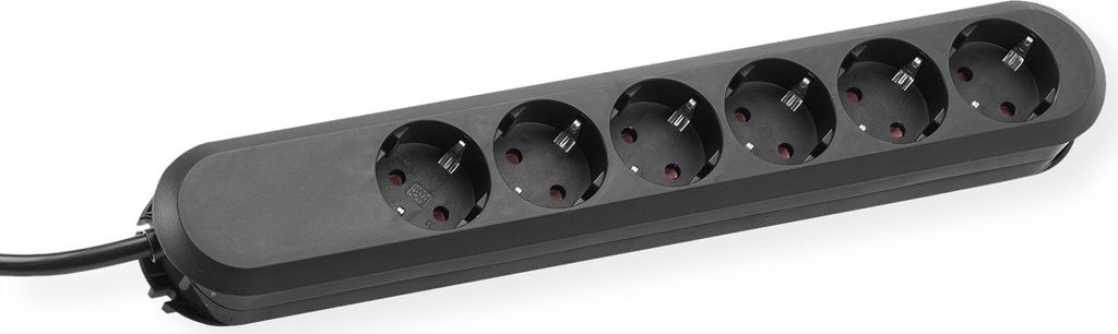 BACHMANN SMART Steckdosenleiste 6x Schutzkontakt, schwarz, 5 m
