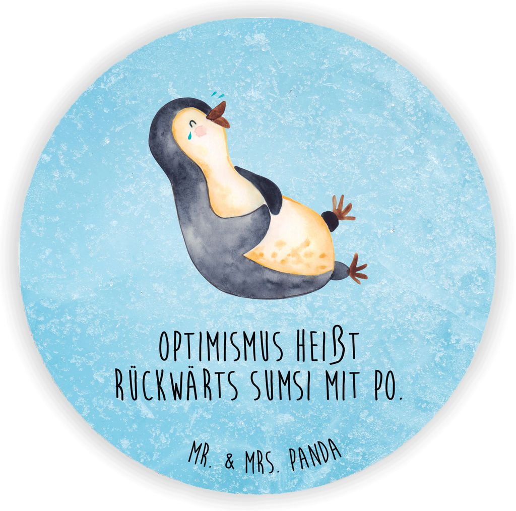 Mr. & Mrs. Panda magnet Pinguin Lachen - Eisblau - Geschenk, pinnwand, Lol, whiteboardmagnet, Fröhlich, Humor, Witzig, Kühlschrankmagnet, rundmag...