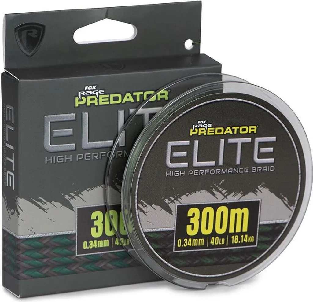 Tresse longue distance Fox Rage Predator Elite 300m Noir 40 Lbs