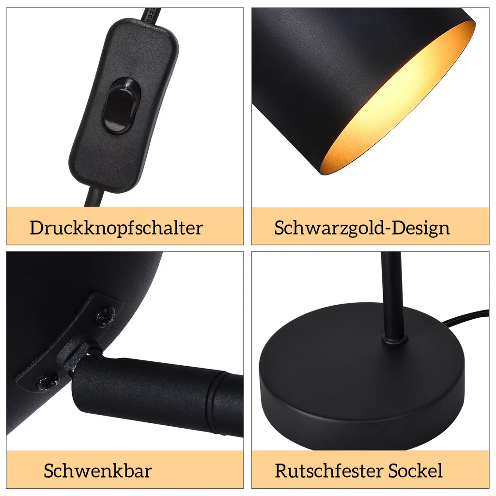 Petite Lampe de Chevet Métal pour Petit Espace et Déco Industrielle Rétro