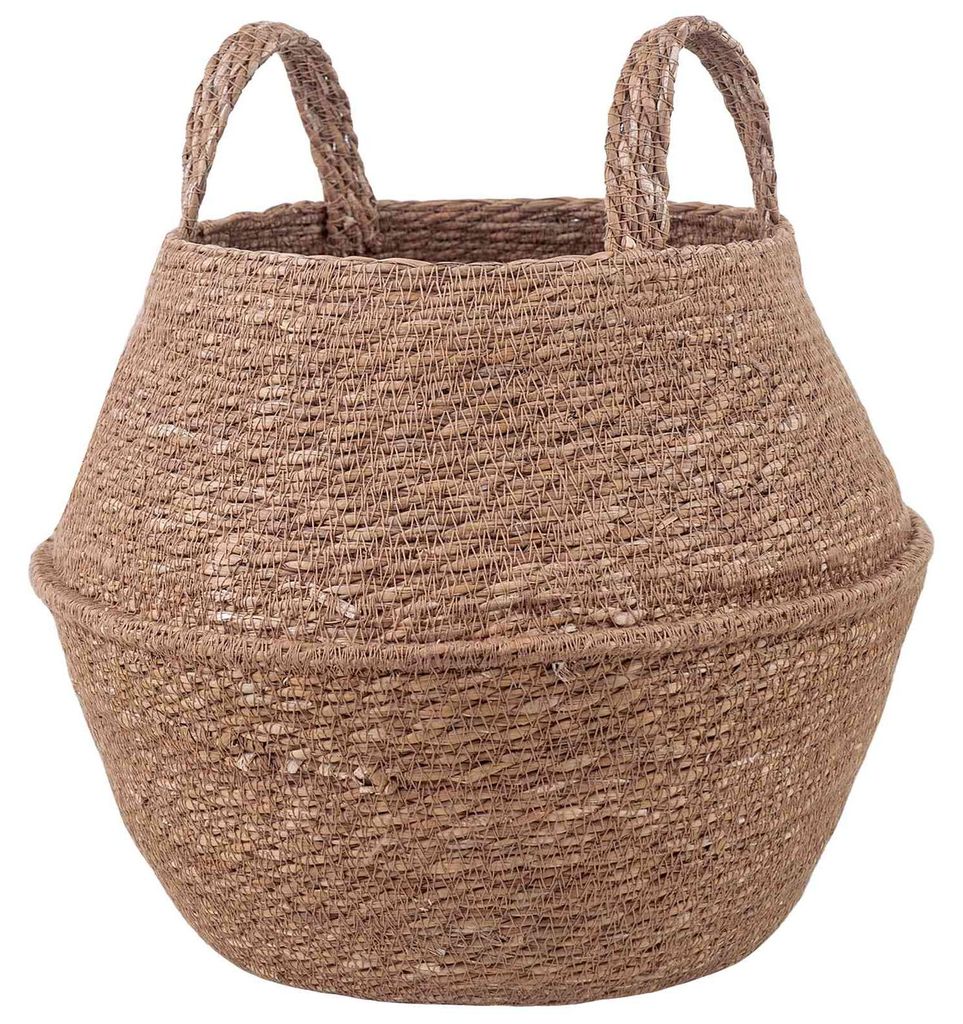 Möbel Pflanzenkübel mit Griffen Natur Ø 32 x 32 cm 100% Seegras - Beete CC2067