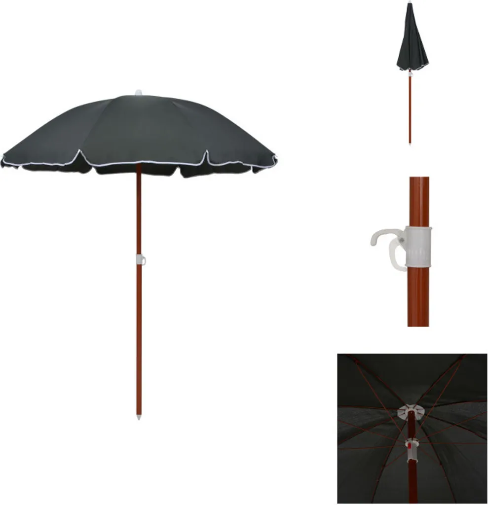 Ombrellone da Balcone 180 cm vidaXL Acciaio - Ombra Sicura