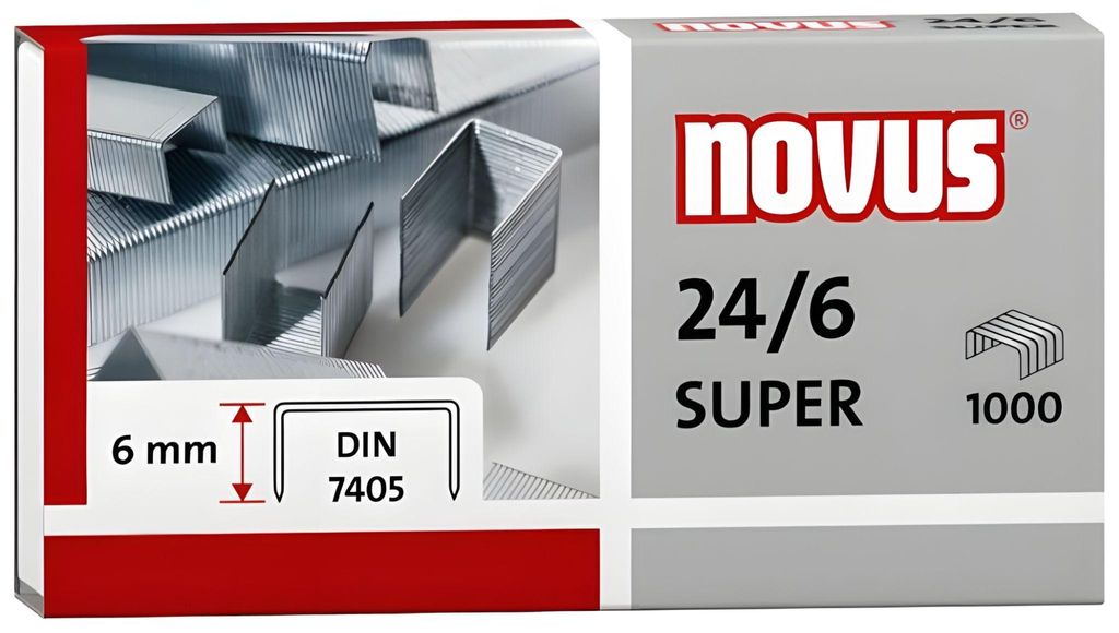 NOVUS Heftklammern 24/6 DIN SUPER 10.000 Stk. 6mm Produktbild 