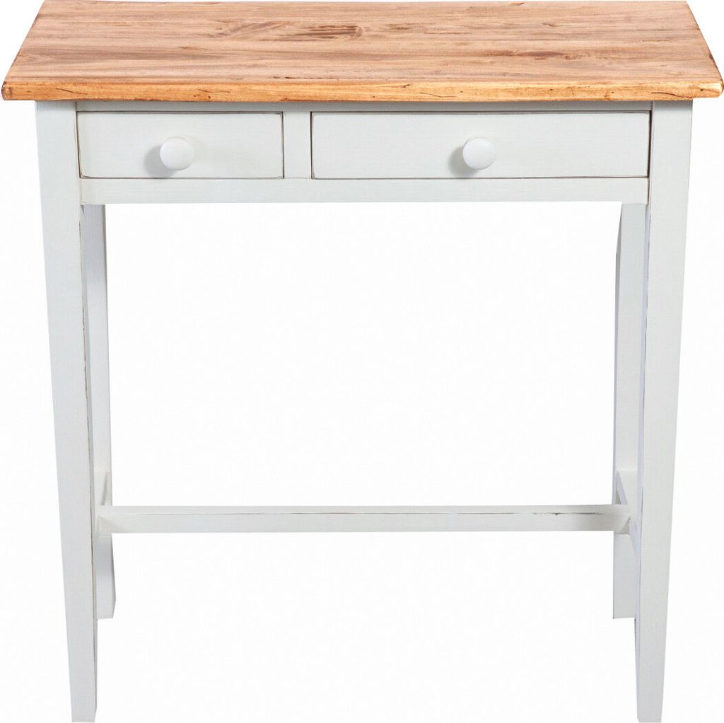 Konsolentisch holz massiv 73x75x36 cm, Konsole möbel, Konsole flur, Weiß/Holz