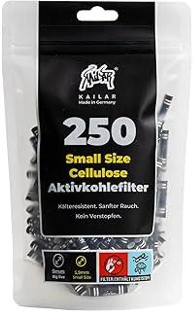 KAiLAR 250 Filtri Carbone Attivo Slim 5,9mm | No Intasamento Freddo
