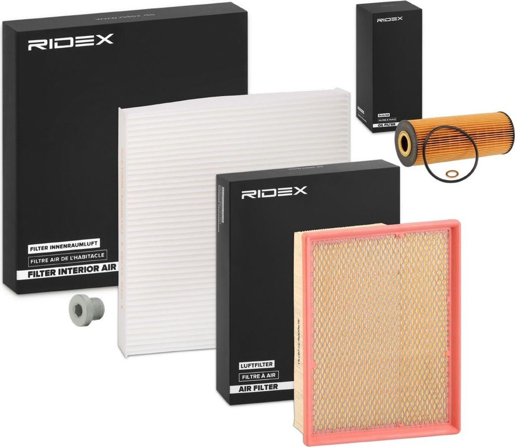 RIDEX Filterset Inspektionspaket Filtersatz passend für MERCEDES-BENZ C-Klasse Limousine (W202) CLK (C208) CLK Cabriolet (A208) C-Klasse T-modell