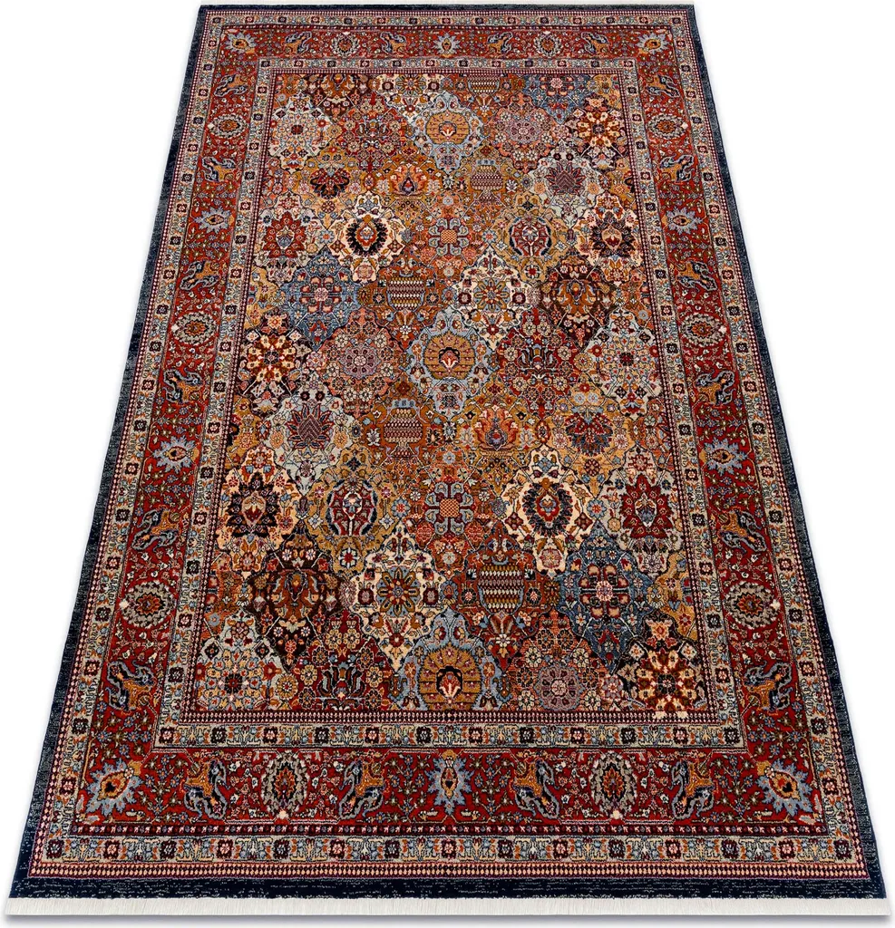 Tapis d'Orient en Laine KESHAN Bordeaux 80x145 cm Style Traditionnel