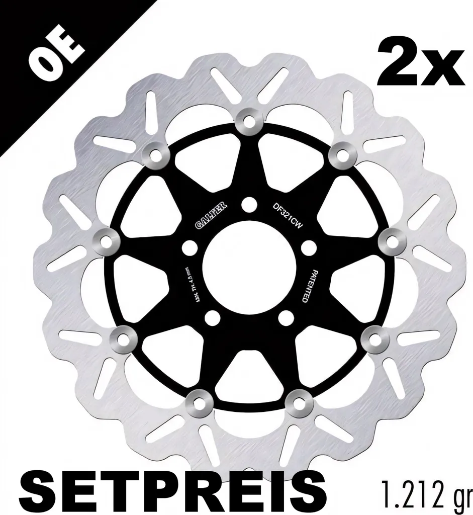 Paire Disques de Frein Galfer DF321CW WAVE Flottant Suzuki GSX-R 750