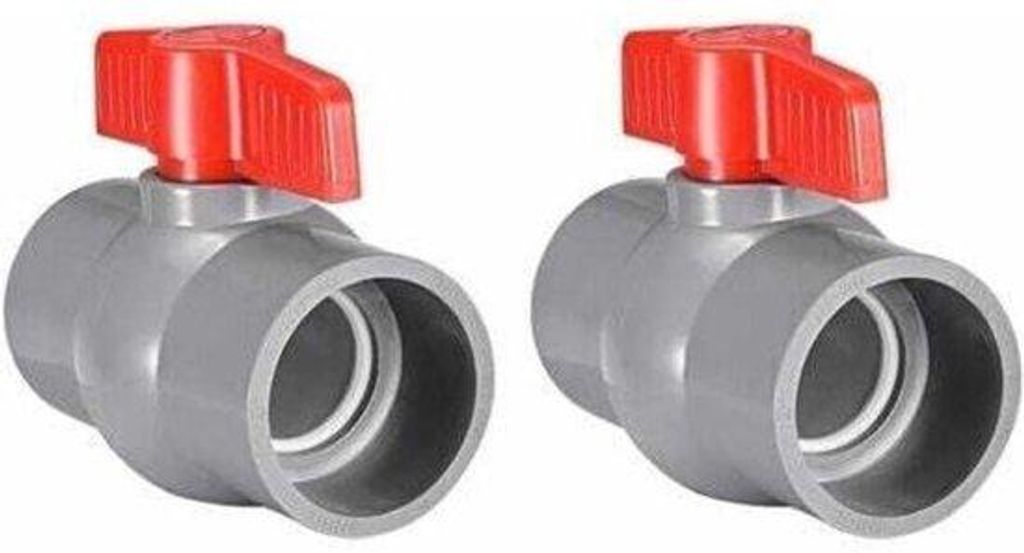 2 Stück PVC-Wasserhähne mit Schraubanschlüssen - Durchflussrohr 50MM