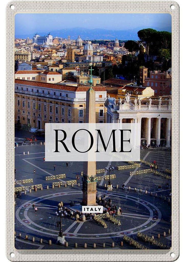Blechschild Reise 20x30cm Rom Italien Petersplatz Urlaub
