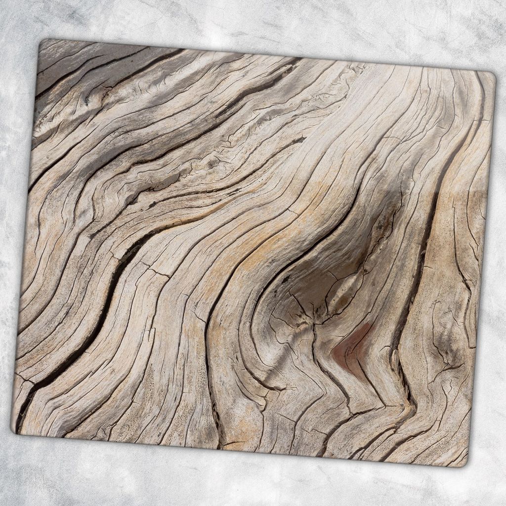 Glas-Herdabdeckplatten Glaskeramikkochfeld-Abdeckung Spritzschutz Glas 60 cm x 52 cm - Holz Stamm