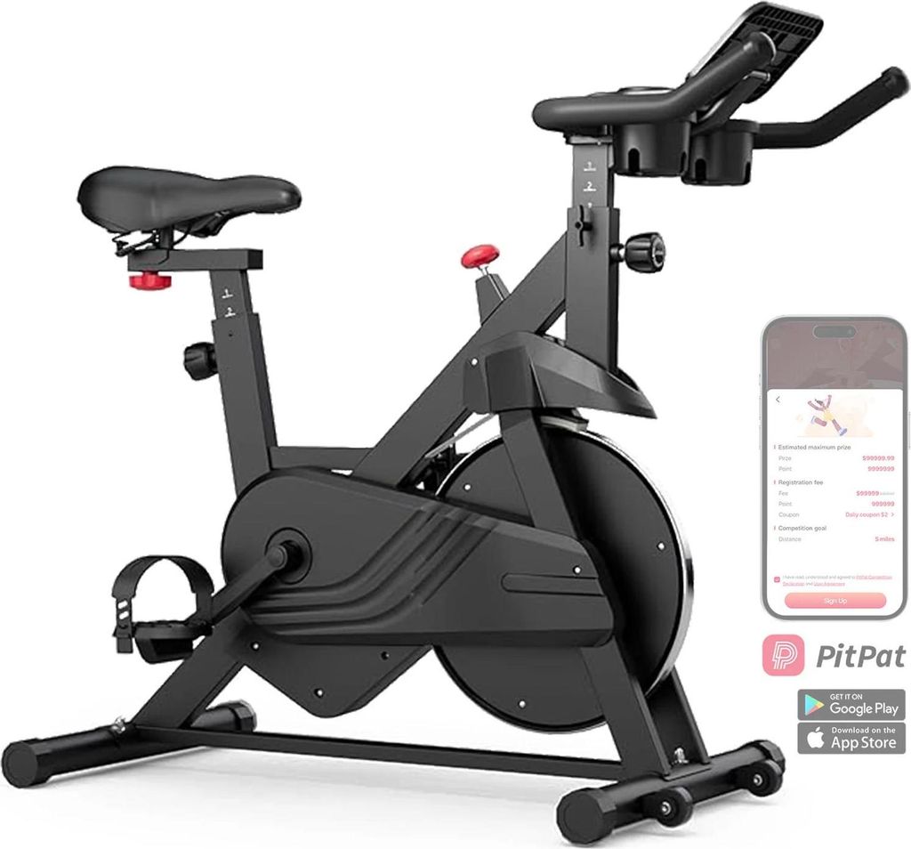Ergometer Heimtrainer - S1 Fitnessbike - Magnetbremse 1–32 Stufen - Bluetooth - LCD-Display - Verstellbarer Sattel & Lenker - Tragkraft 100 kg - ...