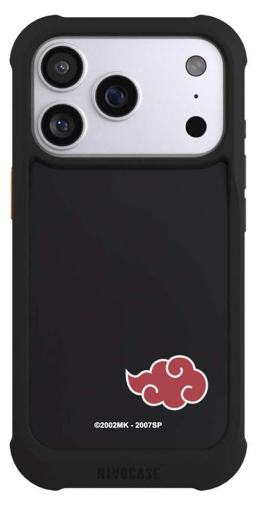 NIVOCASE Hülle für Apple iPhone 17 Pro Stoßfeste Handyhülle NIVOmax Case Schwarz Naruto Shippuden Offizielles Lizenzprodukt Akatsuki